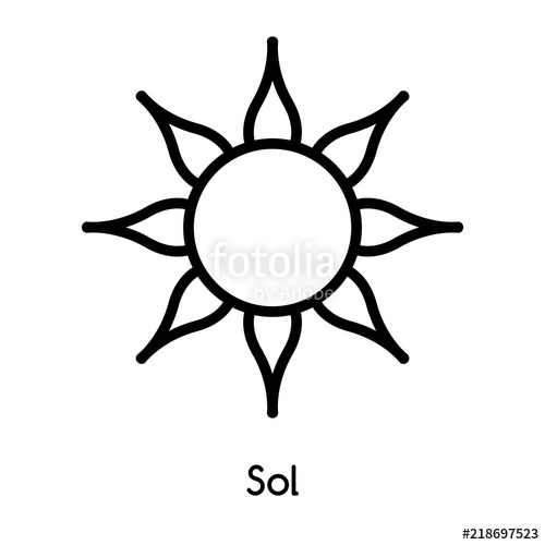 500x500 Sol Icon Vector Isolated On White Background, Sol Sign Line