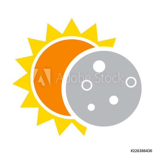 Simple Solar Eclipse Icon Flat Design Isolated On White 500x500 Simple Solar Eclipse Icon Flat Design Isolated On White