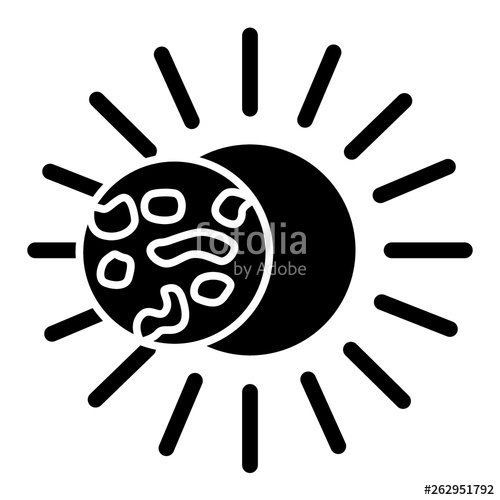 Solar Eclipse Solid Icon Total Eclipse Vector Illustration 500x500 Solar Eclipse Solid Icon Total Eclipse Vector Illustration