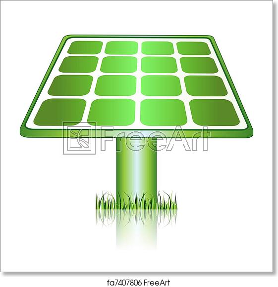 561x581 Free Art Print Of Green Solar Energy Panels Icon This