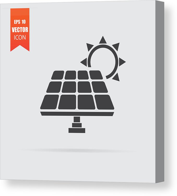 678x750 Solar Panel Icon In Flat Style Isolated On Grey Background Canvas