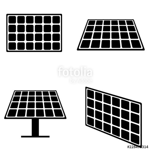 500x500 Solar Panel Icon Vector Logo On White Background Stock Image