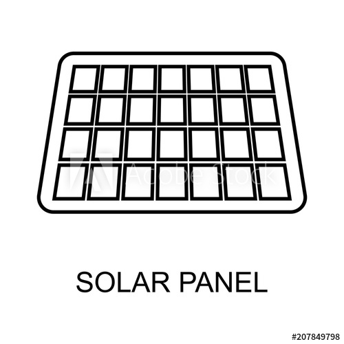500x500 Solar Panel Outline Icon Element Of Enviroment Protection Icon