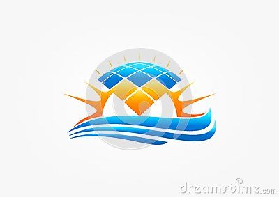 400x283 Solar Panel Logo, Sun Modul Symbol, Nature Wave Elecctricity, Wind