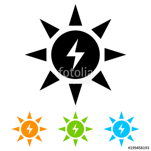 500x500 Simple, Flat, Solar Powerenergy Icon Sun Icon Four Color
