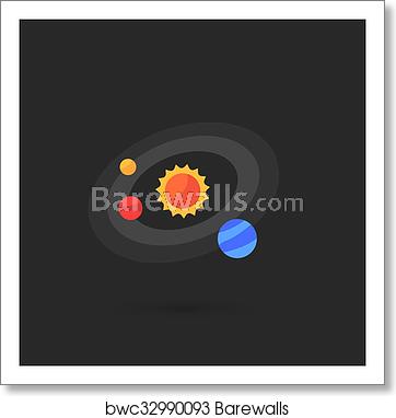 362x382 Solar System Icon, Art Print Barewalls Posters Prints