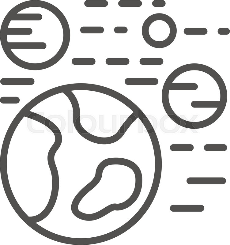 751x800 Solar System Icon Outline Solar Stock Vector Colourbox