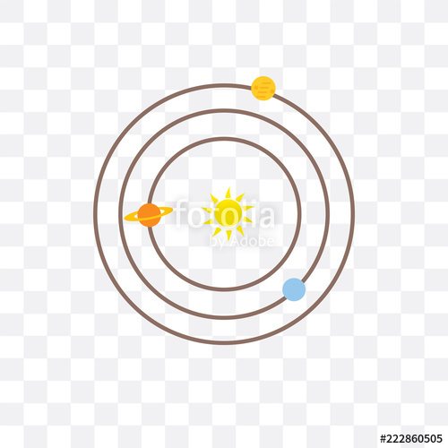 500x500 Solar System Icon Isolated On Transparent Background Simple