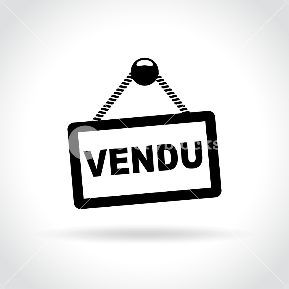 1000x1000 French Translation For Sold Icon On White Background Royalty Free