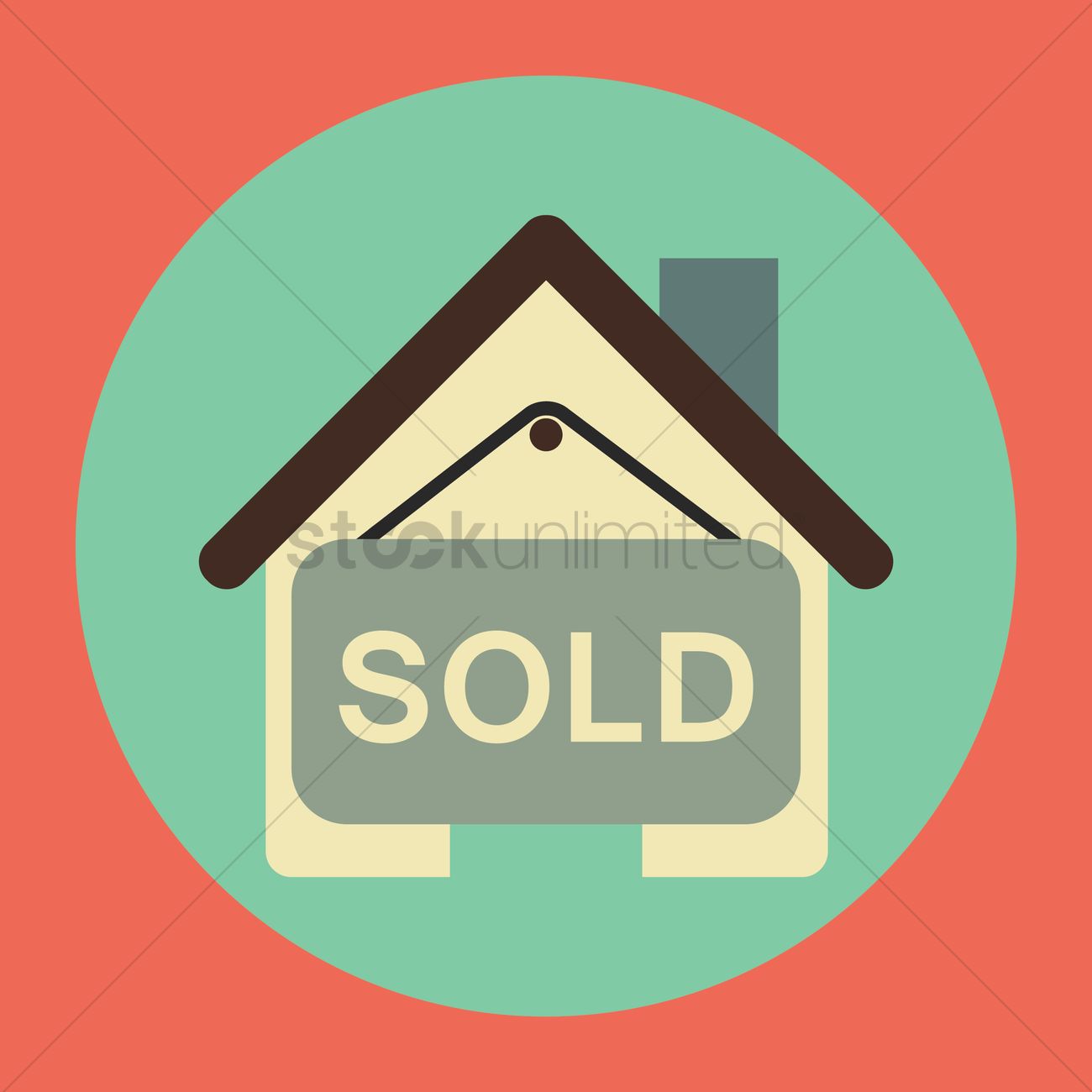 1300x1300 House Sold Icon Vector Image