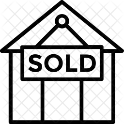 256x256 House Sold Out Icon Of Line Style