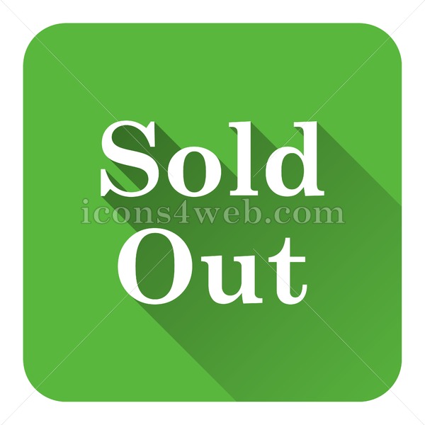 600x600 Sold Out Flat Icon With Long Shadow Vector
