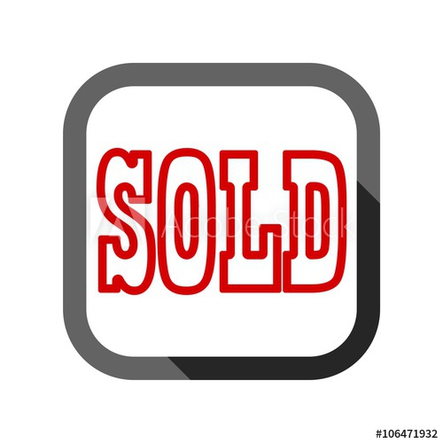 500x500 Sold Sign, Icon With Long Shadow