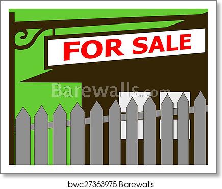 435x370 Home For Sale Real Estate Sign Icon, Art Print Barewalls Posters