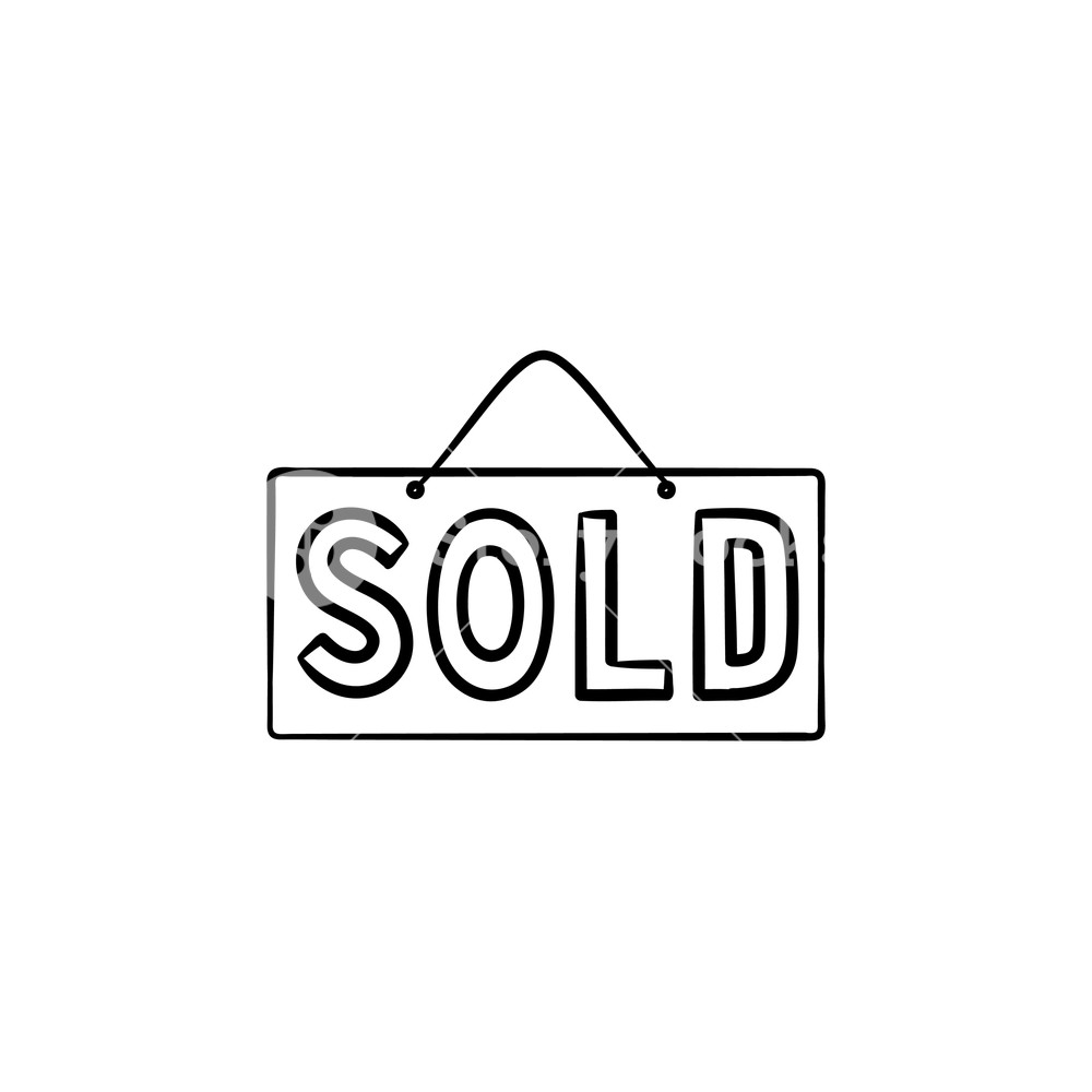 1000x1000 Sold Sign Hand Drawn Outline Doodle Icon Royalty Free Stock Image