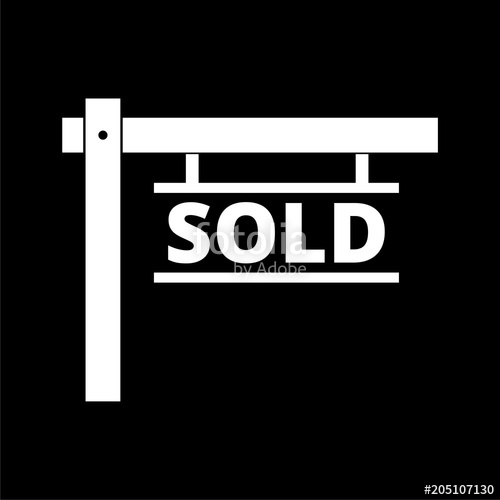 500x500 Sold Sign Icon On Dark Background Stock Image And Royalty Free
