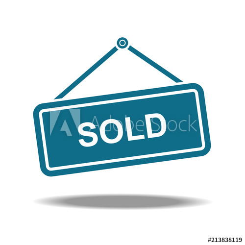 500x500 Sold Sign Icon With Modern Flat Style, Vector Illustration
