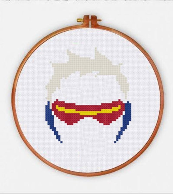 570x641 Pdf Pattern Small Soldier Icon Overwatch Cross Stitch