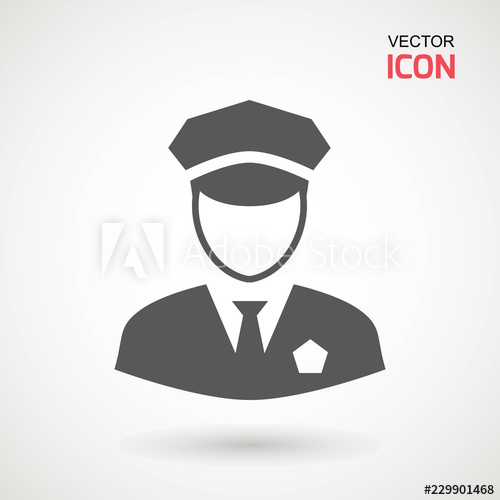 500x500 Police Icon Vector Policeman Officer Avatar Illustration Soldier