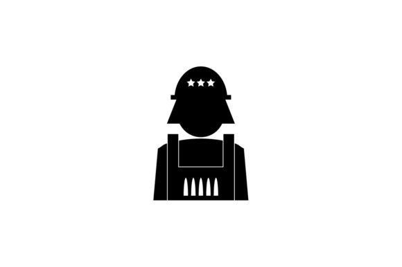 580x386 Soldier Monochrome Icon Vector Graphic