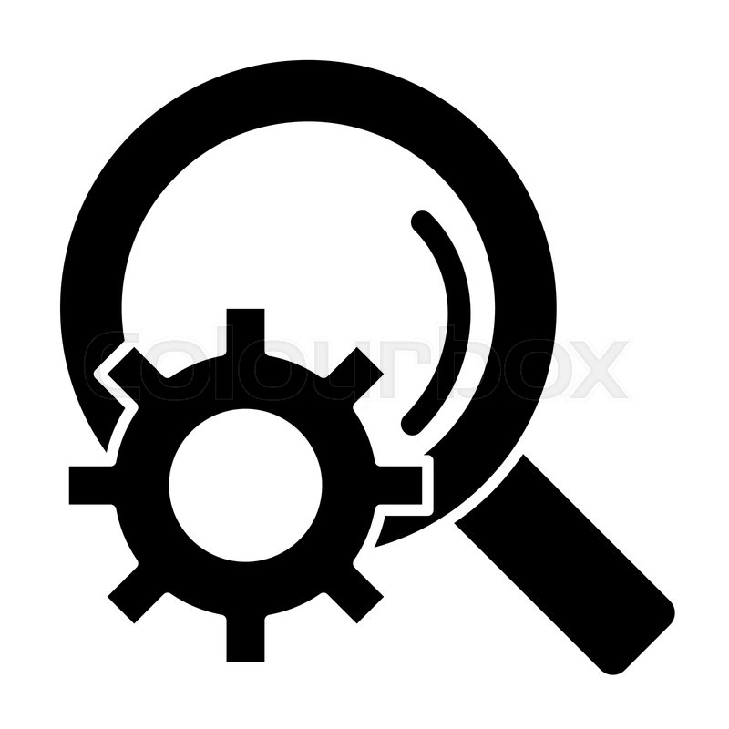 Gear With Magnifying Glass Solid Icon Stock Vector Colourbox 800x800 Gear With Magnifying Glass Solid Icon Stock Vector Colourbox