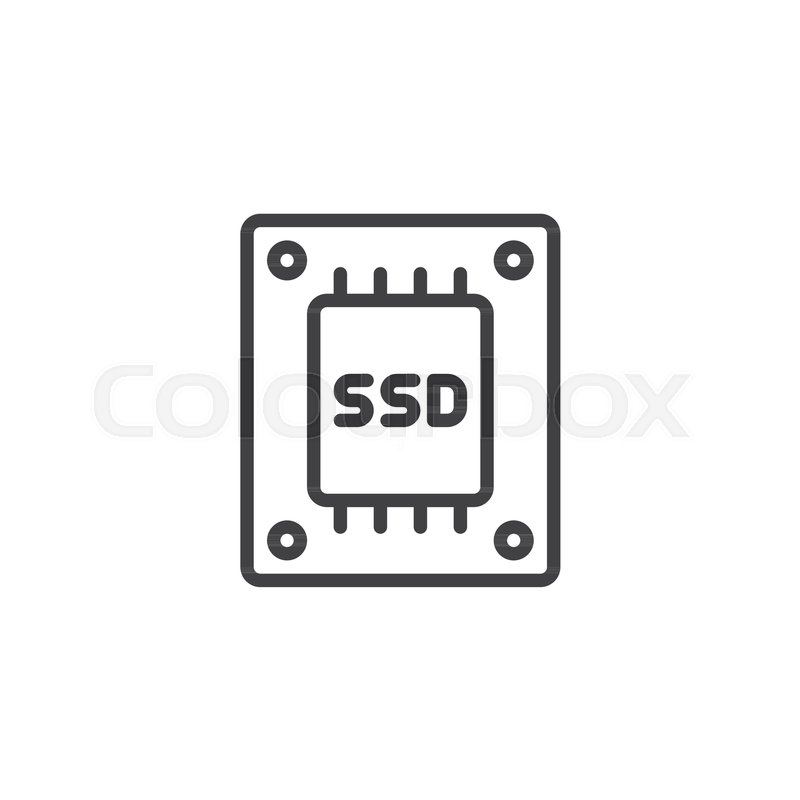 800x800 Ssd Drive Line Icon, Outline Vector Stock Vector Colourbox