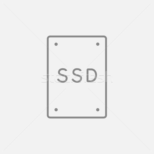 600x600 Solid State Drive Line Icon Vector Illustration Andrei Krauchuk