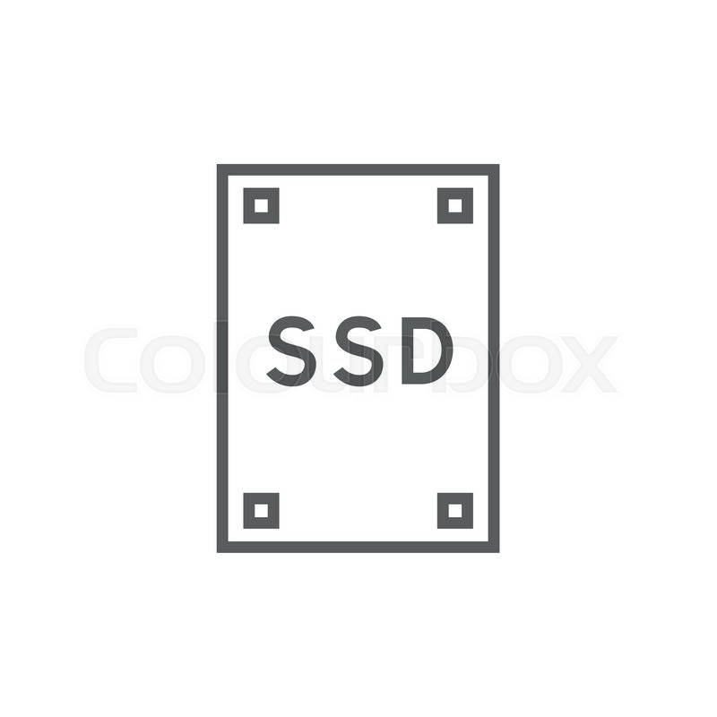 800x800 Solid State Drive Thick Line Icon With Stock Vector Colourbox