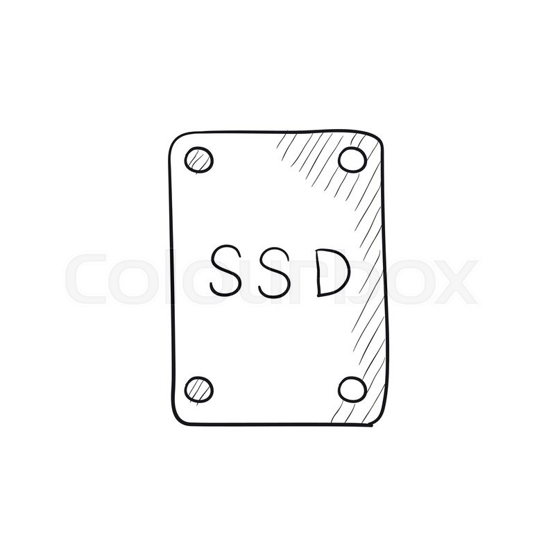 800x800 Solid State Drive Vector Sketch Icon Stock Vector Colourbox