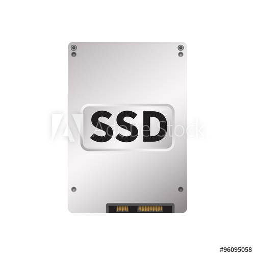 500x500 Vector Illustration Of Solid State Disk Drive Icon Front View