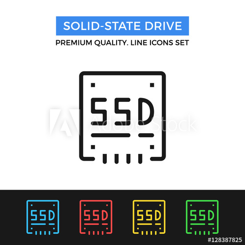 500x500 Vector Solid State Drive Icon Thin Line Icon