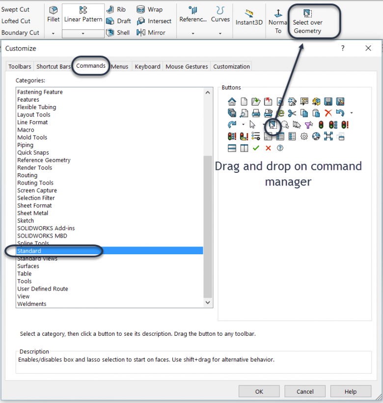 780x821 Solidworks Select Over Geometry Improves Geometry Selection