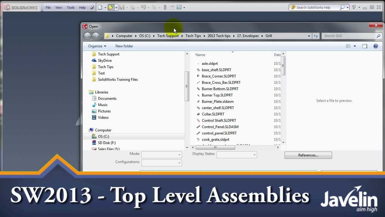 1280x720 Solidworks Top Level Assemblies Filter
