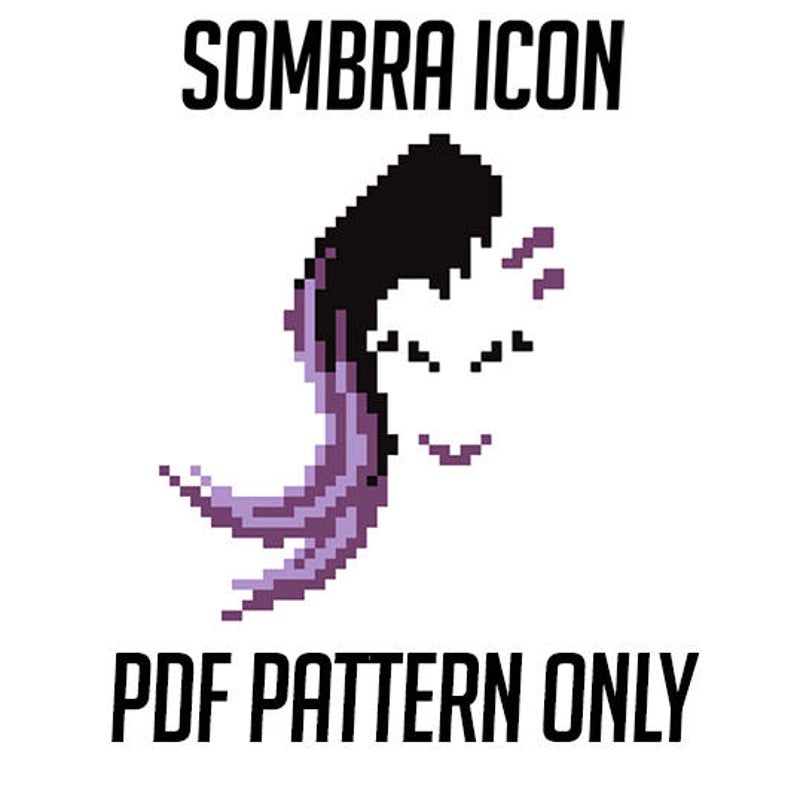 794x794 Overwatch Inspired Sombra Icon Pdf Pattern Only Etsy
