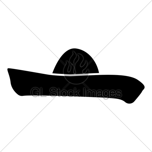 500x500 Sombrero Black Color Icon Gl Stock Images