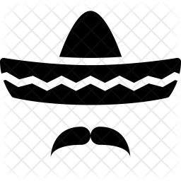 256x256 Sombrero Icon Of Glyph Style
