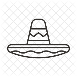 256x256 Sombrero Icon Of Line Style