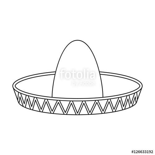 500x500 Sombrero Icon In Outline Style Isolated On White Background Hats