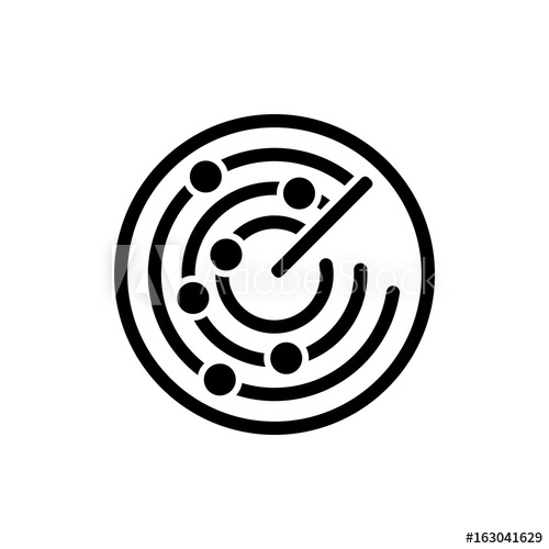 500x500 The Radar Icon Scanner And Sonar, Gps, Navigation Symbol Flat
