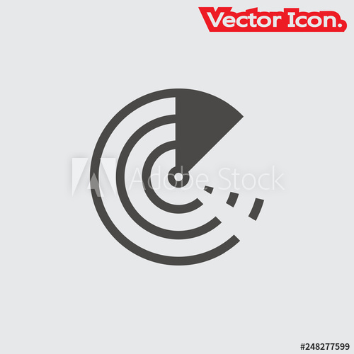 500x500 Radar Scan Or Sonar Communicating Icon Isolated Sign Symbol