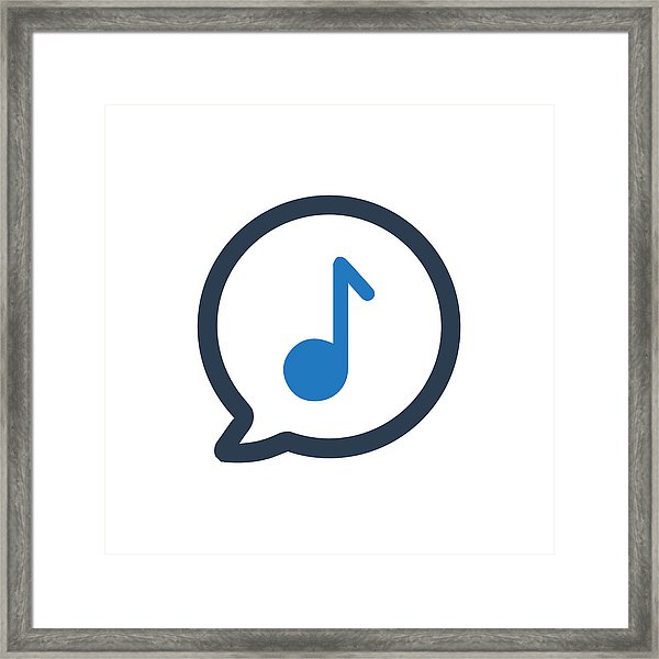 600x600 Music, Musical Note, Speech Bubble, Upload Song Icon Framed Print