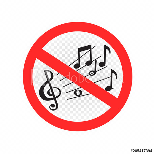 500x500 No Music Sound Sign Symbol Icon On White Transparent Background