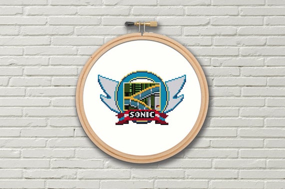 570x379 Sonic The Hedgehog Level Select Icon Cross Stitch Pattern Etsy