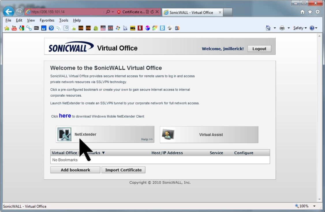 how to use sonicwall netextender