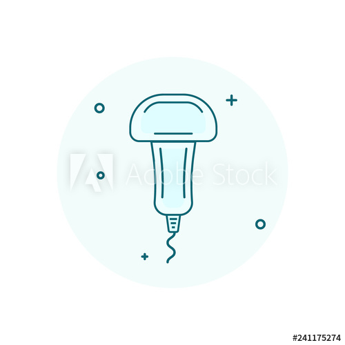 500x500 Ultrasoud Probe Icon Sonography Vector Illustration