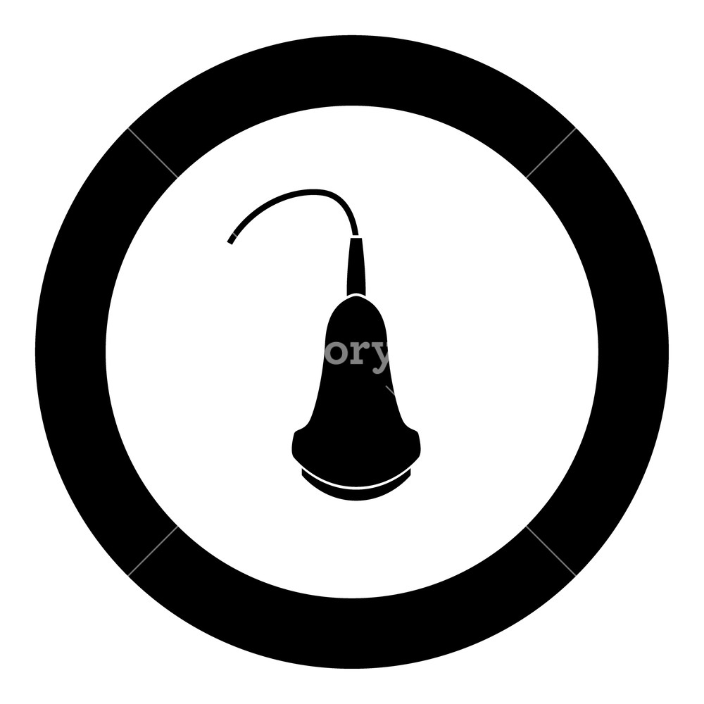 1000x1000 Ultrasound Icon Black Color In Circle Vector Illustration Isolated