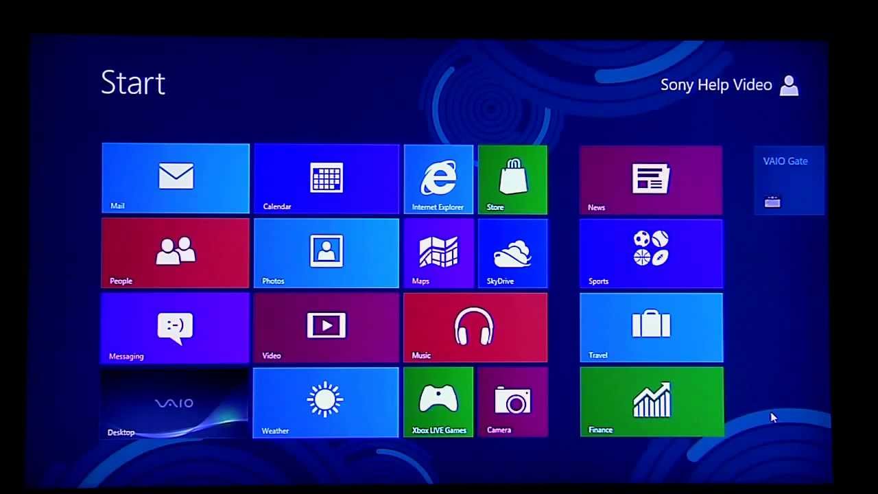 1280x720 Sony Vaio Pc Windows Start Screen