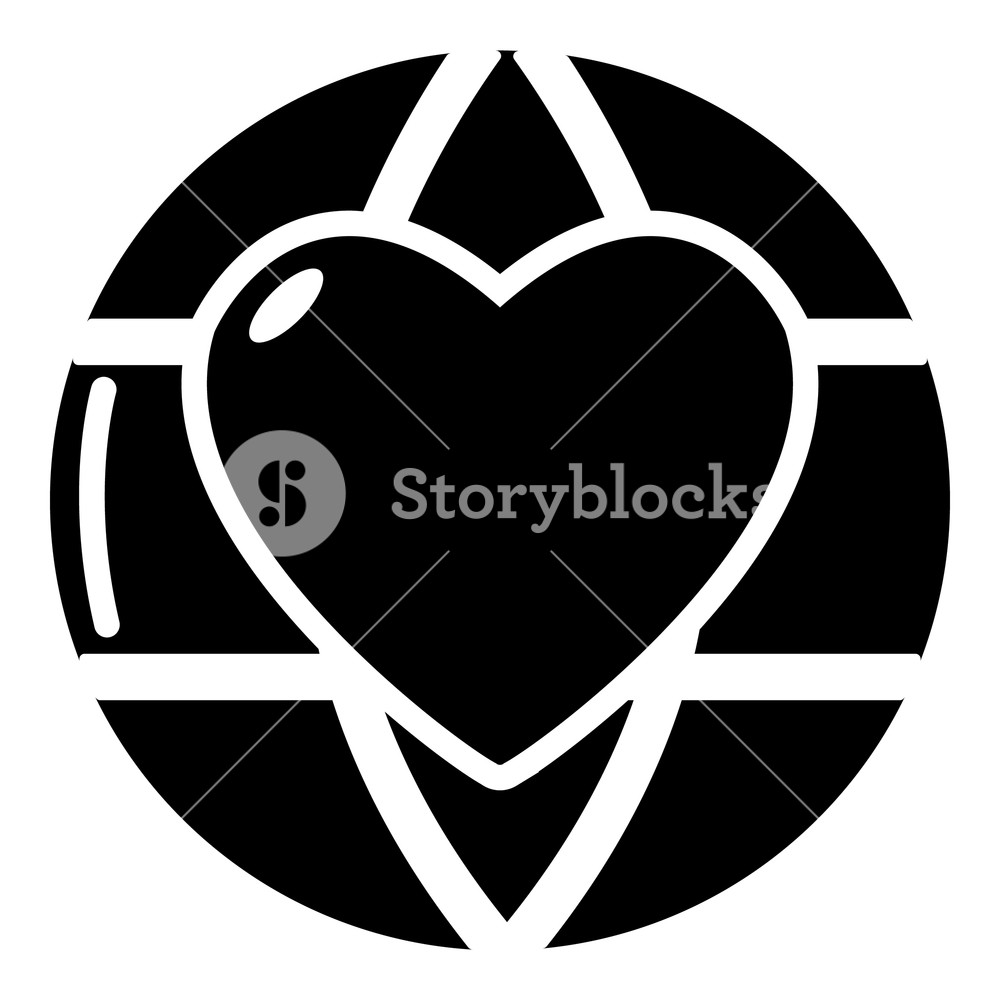 1000x1000 Planet Heart Icon Simple Illustration Of Planet Heart Vector Icon