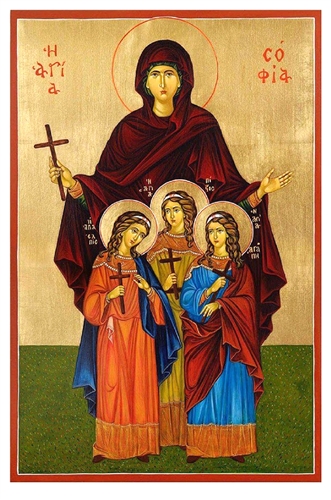 331x500 St Sophia Her Children Greek Orthodox Icon
