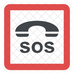 256x256 Sos Sign Icon Of Flat Style